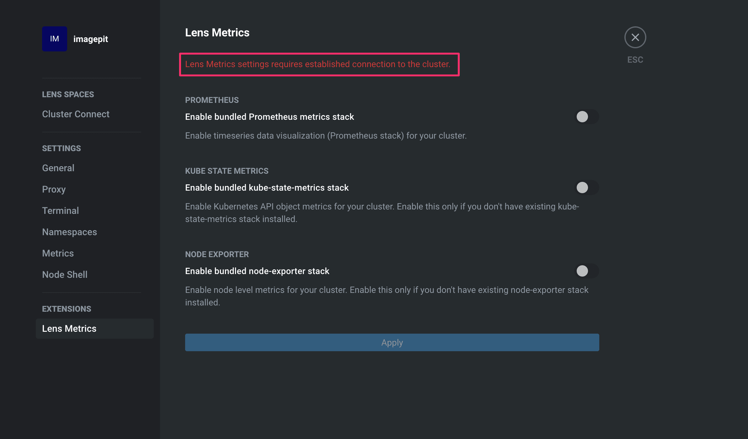 [問題解決][Lens][AKS]クラスタに接続できているのにLens Metricsをインストールできない TERAKOYA